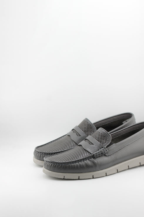 DFC Relax Men Perforated Leather Moccasin with Rubber Sole