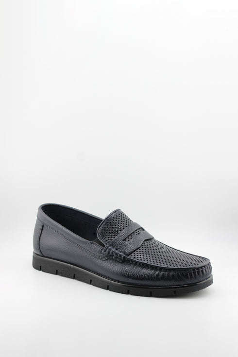 DFC Relax Men Perforated Leather Moccasin with Rubber Sole