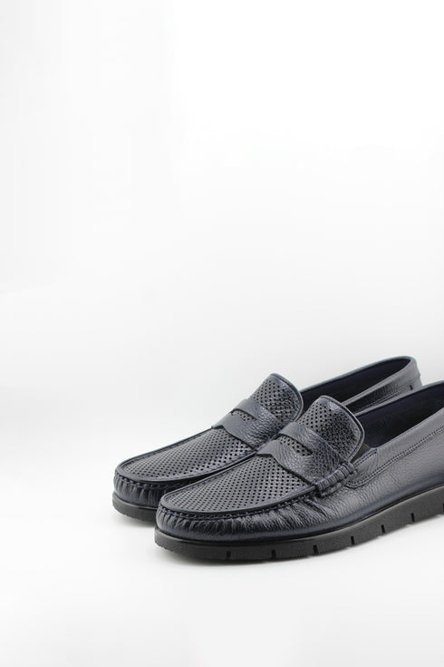 DFC Relax Men Perforated Leather Moccasin with Rubber Sole