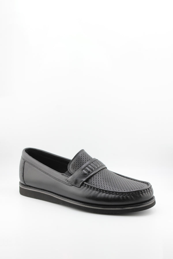 DFC Relax Men Perforated Leather Loafer with Stitching