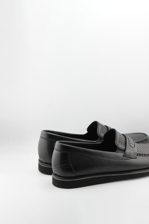 DFC Relax Men Perforated Leather Loafer with Stitching