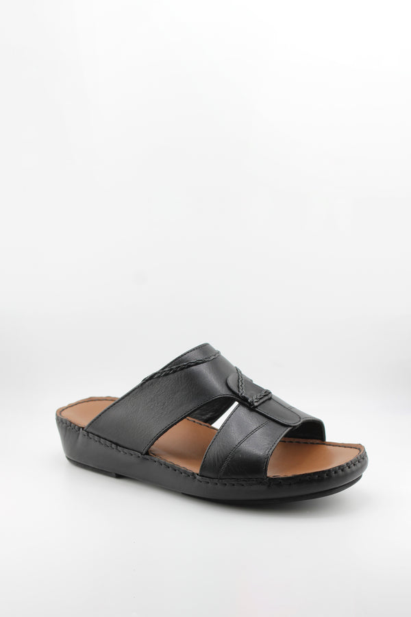 DFC Relax Men Leather Slide Sandals with Stitch Detail
