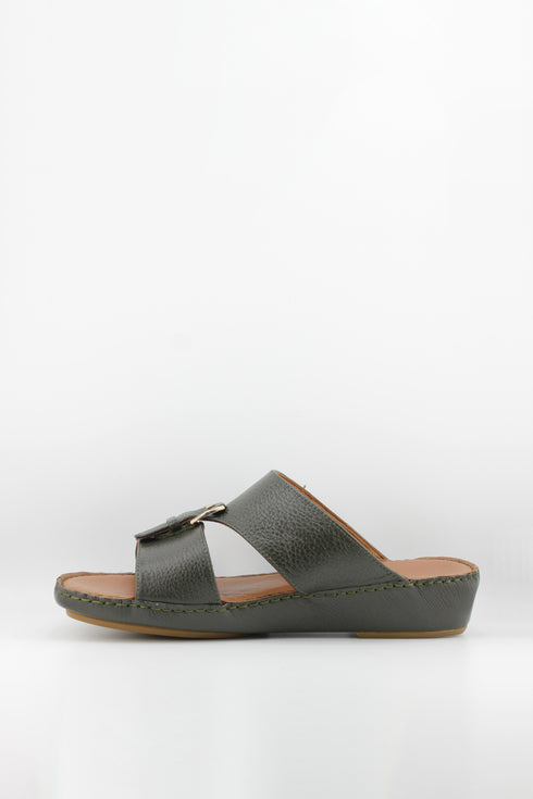 DFC Relax Men Leather Slide Sandals with Buckle