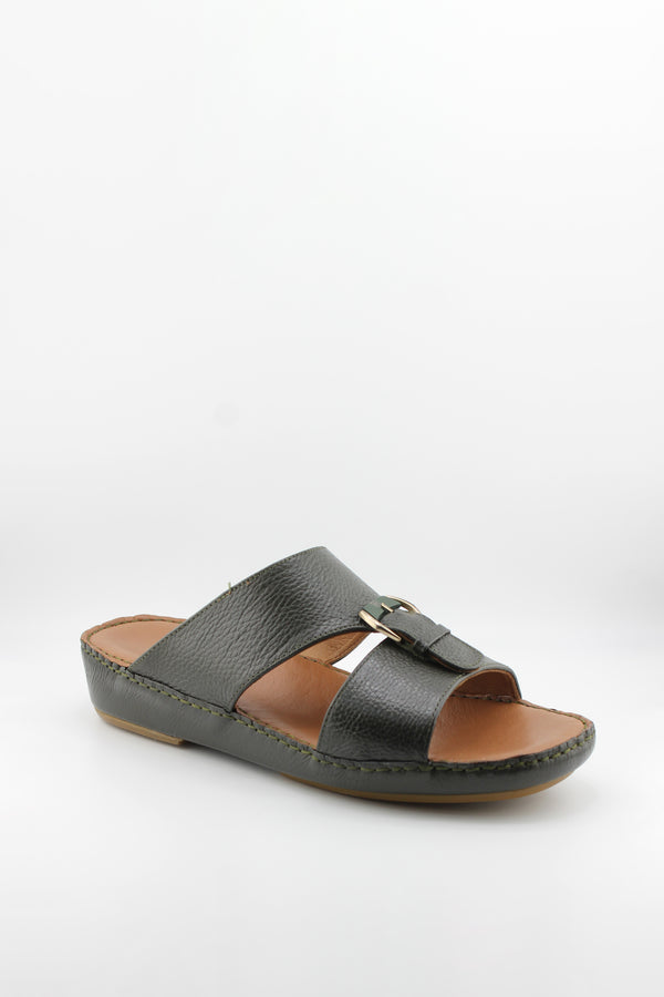 DFC Relax Men Leather Slide Sandals with Buckle