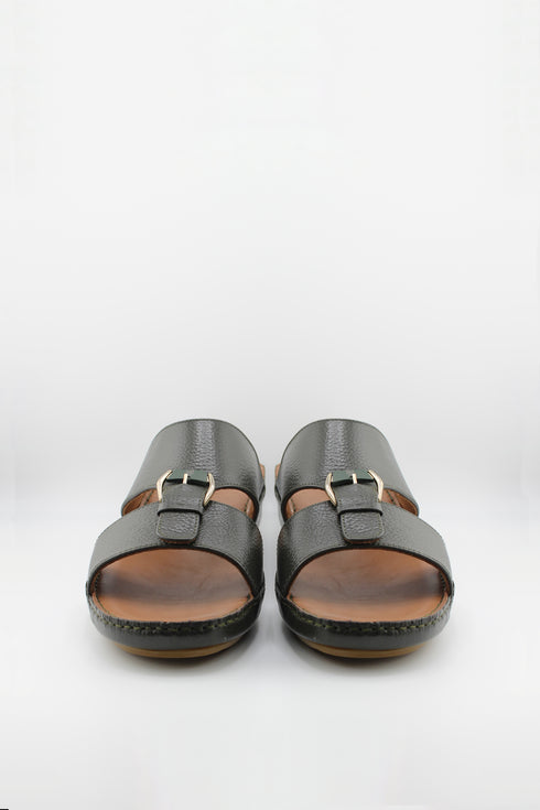DFC Relax Men Leather Slide Sandals with Buckle