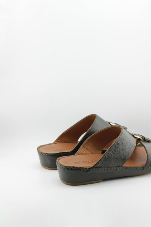 DFC Relax Men Leather Slide Sandals with Buckle