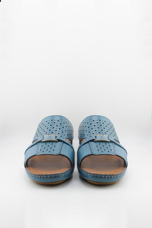 DFC Relax Men Perforated Slide Sandals with Buckle