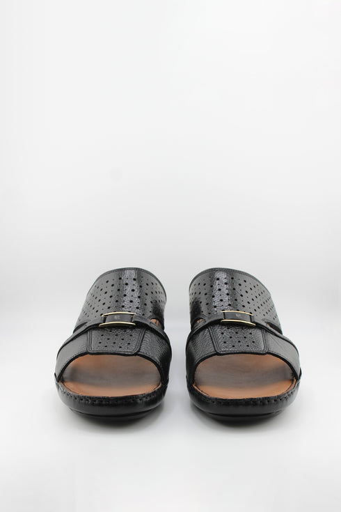 DFC Relax Men Perforated Slide Sandals with Buckle