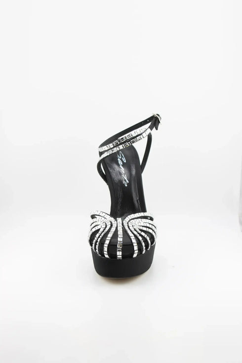 Sante Strappy Rhinestone Platform Sandal Heels