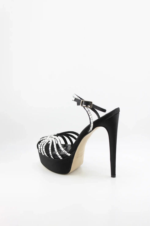Sante Strappy Rhinestone Platform Sandal Heels