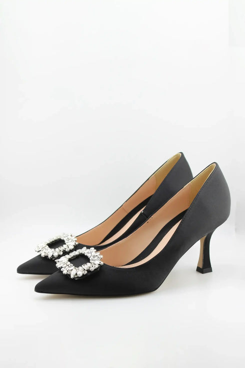 Sante Embellished Pointed Toe Kitten Heels