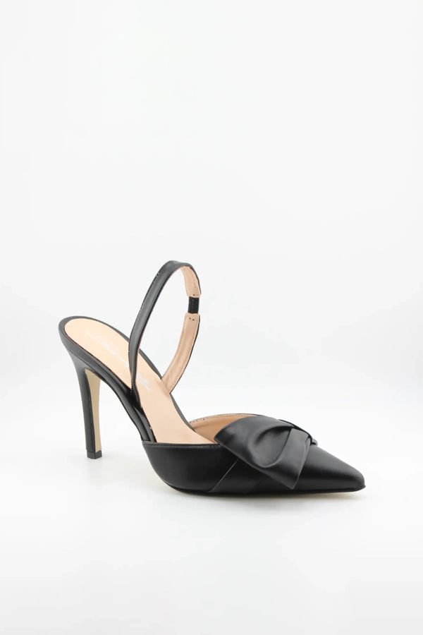 Sante Pointed Toe Slingback Heels with Bow
