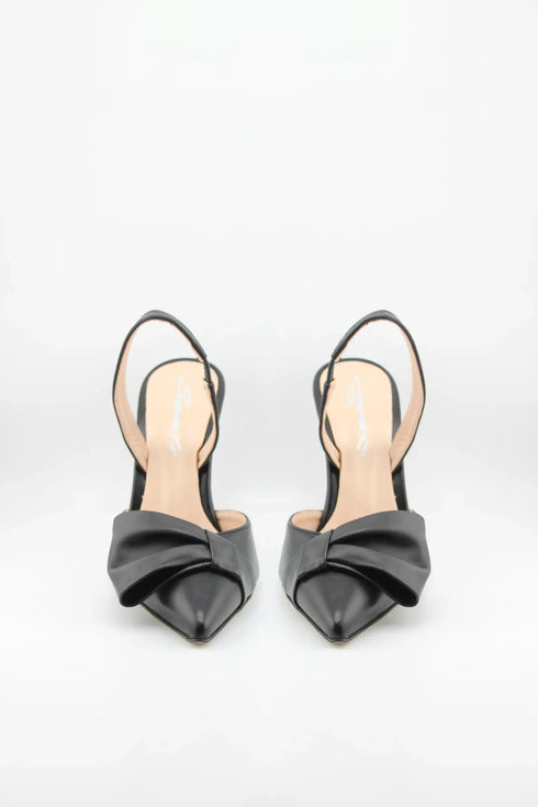 Sante Pointed Toe Slingback Heels with Bow