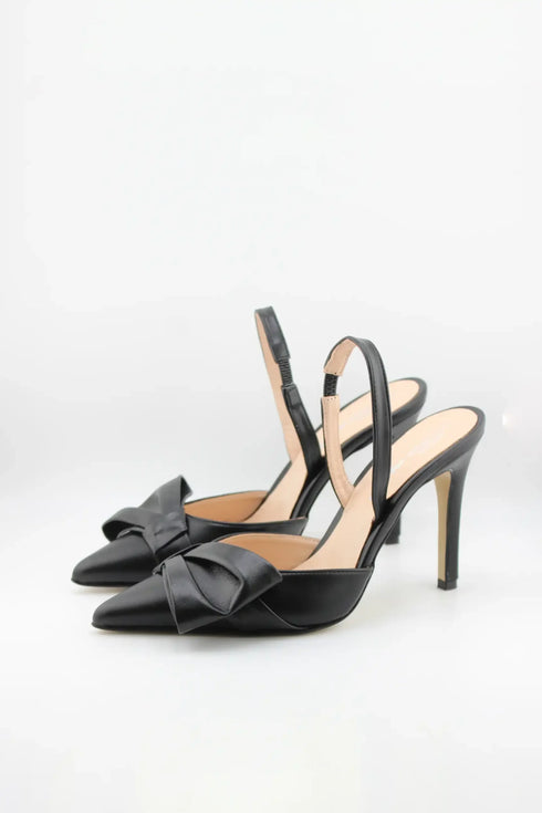 Sante Pointed Toe Slingback Heels with Bow