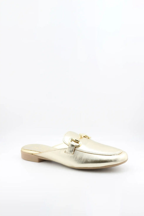 Sante Leather Slip-On Loafer with Gold Chain