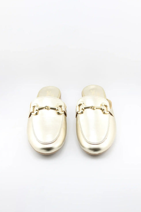 Sante Leather Slip-On Loafer with Gold Chain
