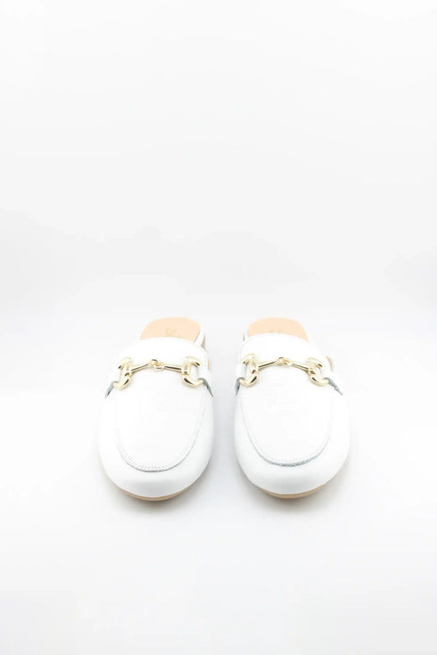 Sante Leather Slip-On Loafer with Gold Chain