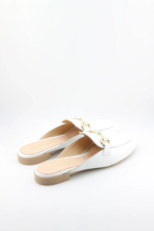 Sante Leather Slip-On Loafer with Gold Chain