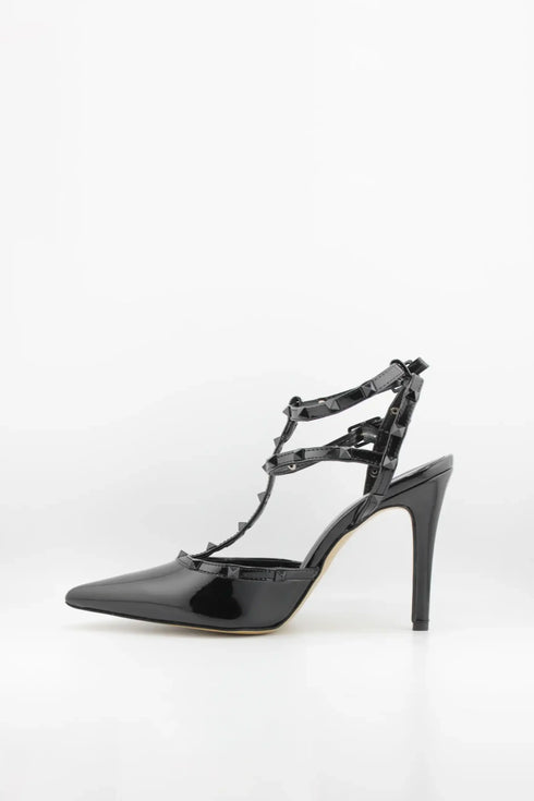 Sante Pointed Toe Studded Strap Heels