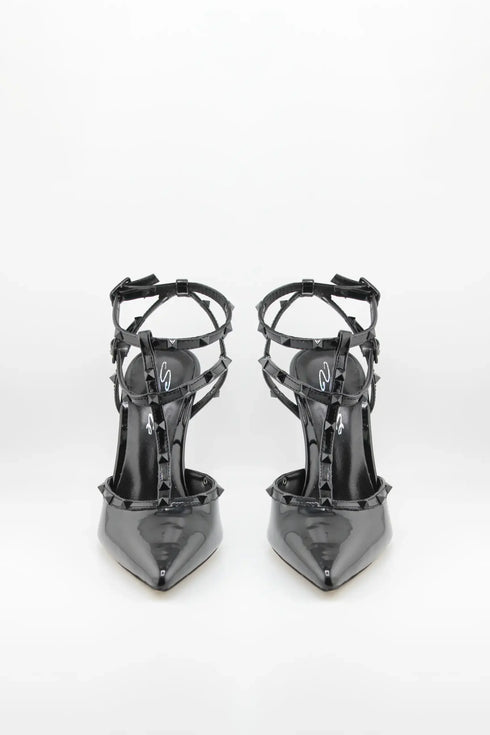 Sante Pointed Toe Studded Strap Heels