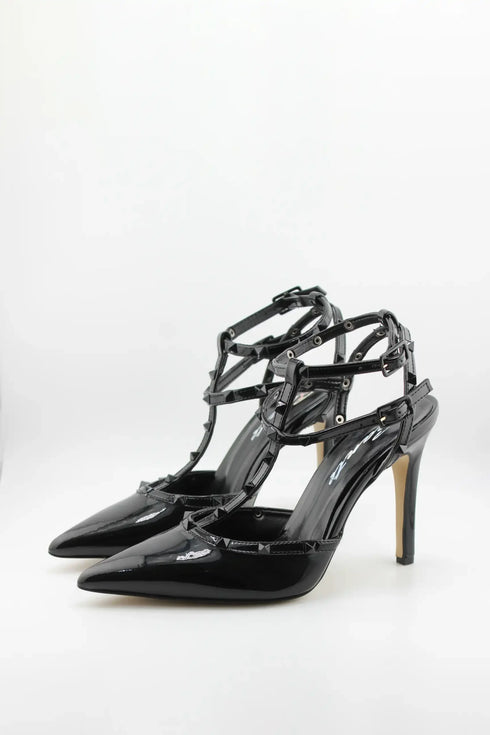 Sante Pointed Toe Studded Strap Heels