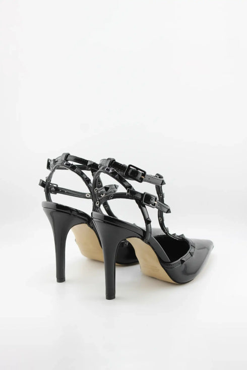 Sante Pointed Toe Studded Strap Heels