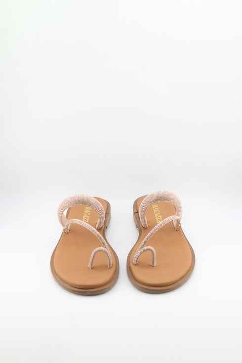 Ragazza Minimalist Textured Strap Slide Sandals