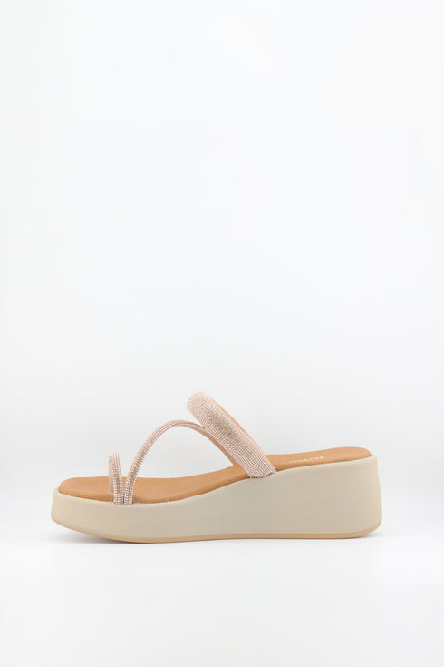 Ragazza Platform Wedge Sandals with Rhinestone Straps