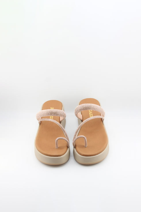 Ragazza Platform Wedge Sandals with Rhinestone Straps