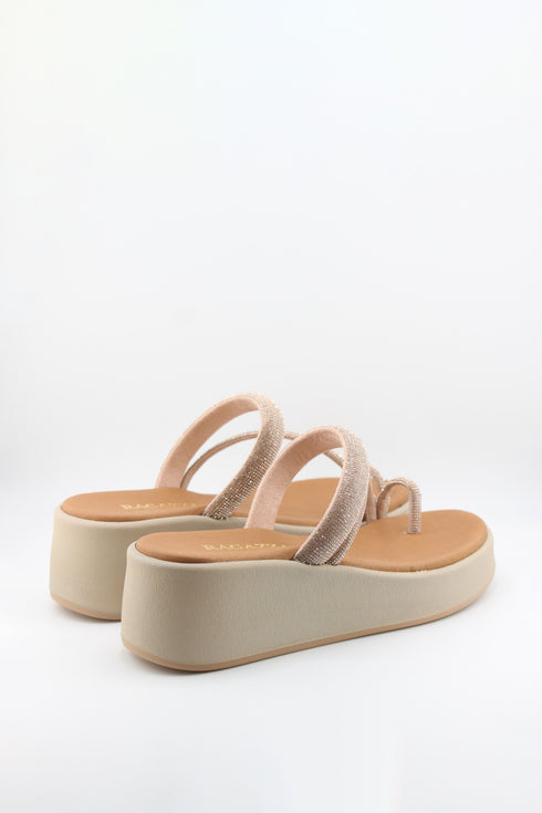 Ragazza Platform Wedge Sandals with Rhinestone Straps