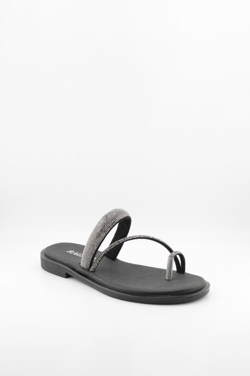 Ragazza Minimalist Textured Strap Slide Sandals