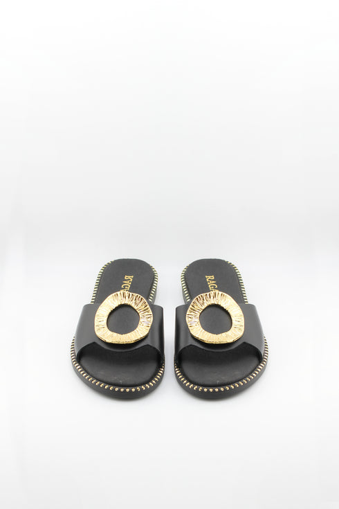 Ragazza Slide Sandals with Embellished Buckle