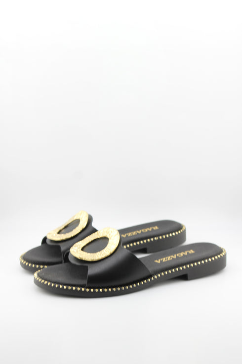 Ragazza Slide Sandals with Embellished Buckle