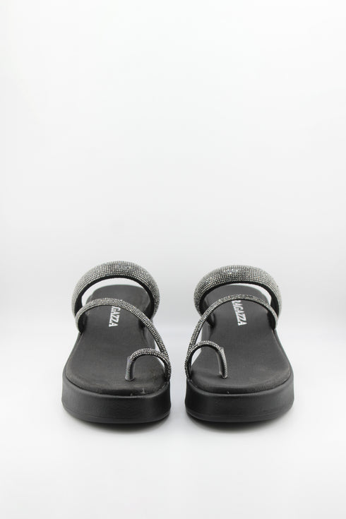 Ragazza Platform Wedge Sandals with Rhinestone Straps