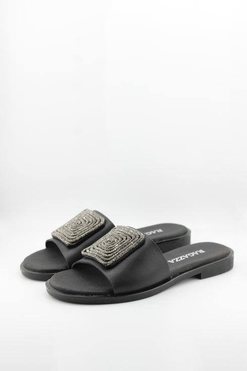 Ragazza Embellished Square Accent Slide Sandals