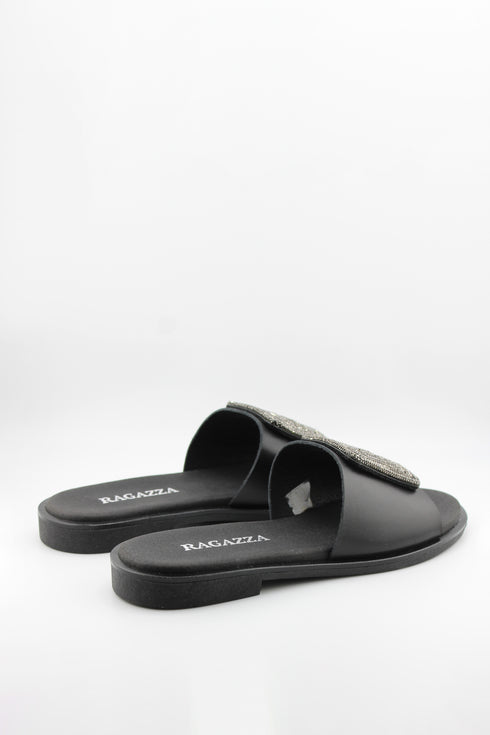 Ragazza Embellished Square Accent Slide Sandals