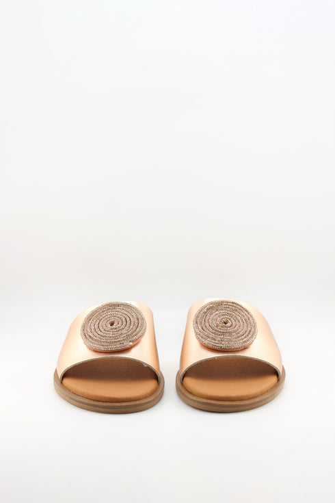 Ragazza Elegant Spiral Embellished Slide Sandals