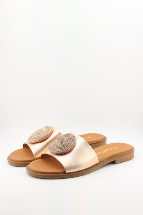 Ragazza Elegant Spiral Embellished Slide Sandals