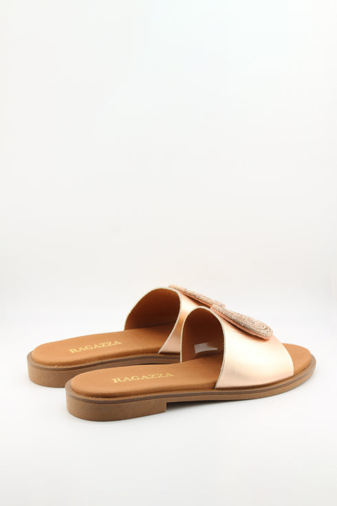 Ragazza Elegant Spiral Embellished Slide Sandals