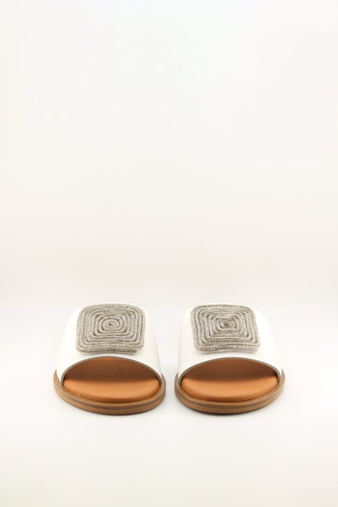 Ragazza Embellished Square Accent Slide Sandals