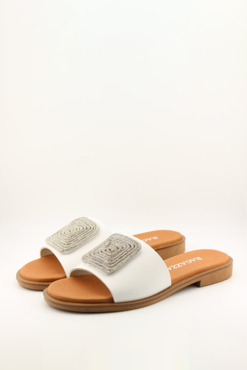 Ragazza Embellished Square Accent Slide Sandals