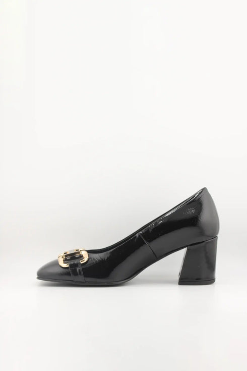 DFC Relax Patent Square-Toe Block Heel Loafers