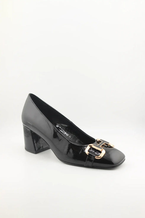 DFC Relax Patent Square-Toe Block Heel Loafers