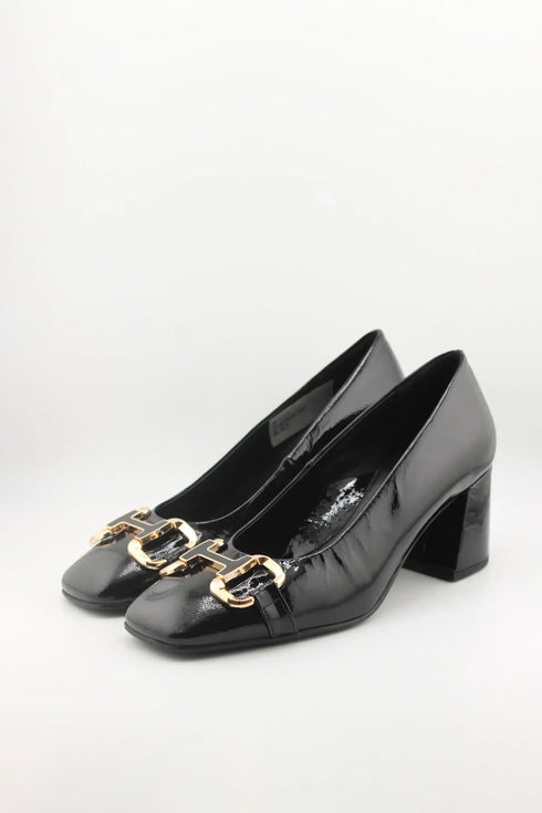 DFC Relax Patent Square-Toe Block Heel Loafers
