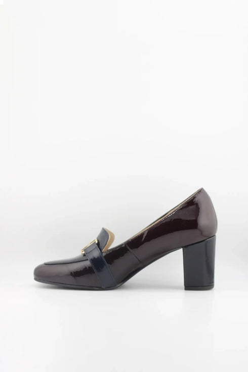 DFC Relax Buckled High-Shine Block Heel Loafer