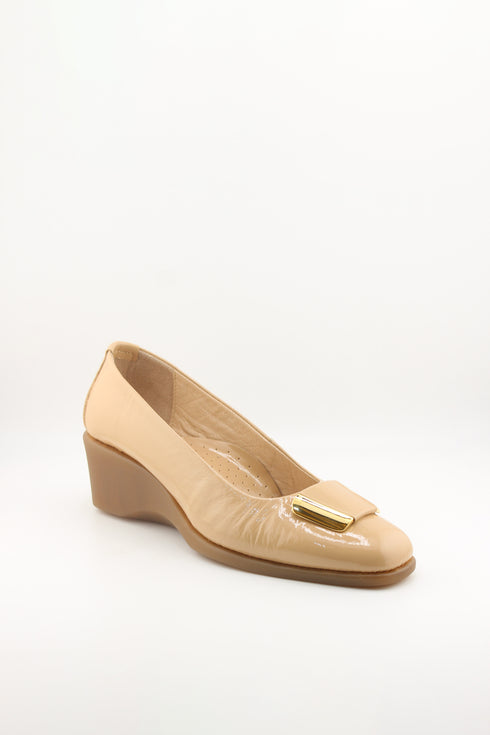 DFC Relax Wedge Heel Patent Leather Loafers