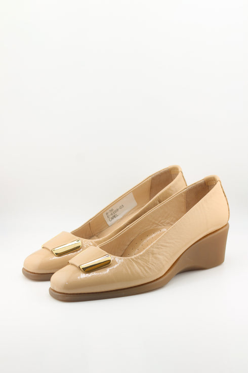 DFC Relax Wedge Heel Patent Leather Loafers