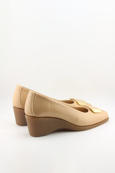 DFC Relax Wedge Heel Patent Leather Loafers