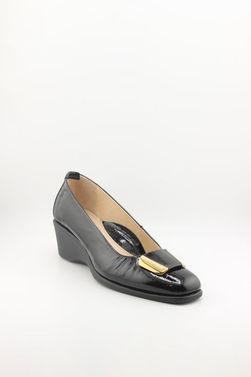 DFC Relax Wedge Heel Patent Leather Loafers
