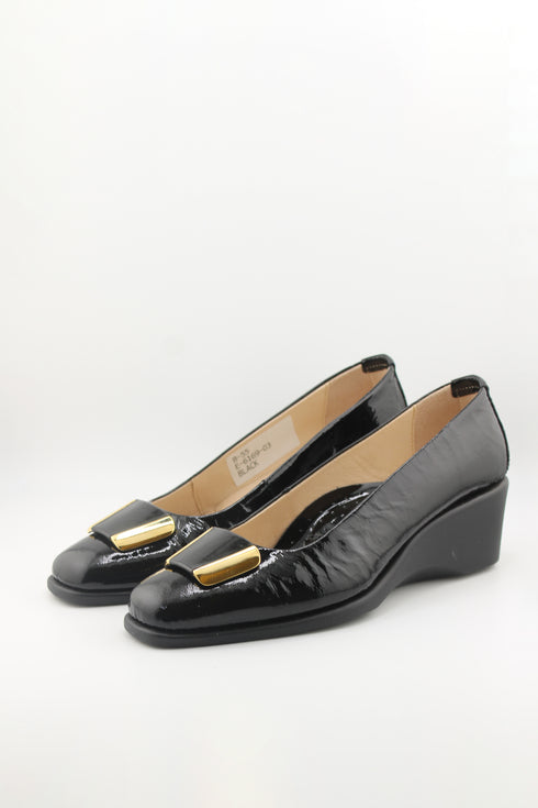 DFC Relax Wedge Heel Patent Leather Loafers
